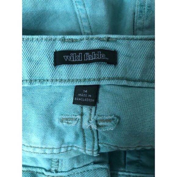 Women's Wild Fable Turquoise Distressed Jean Cheeky Shorts Size 14 NWT. C15 - Picture 4 of 6